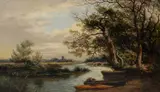 The River Stour from Tuckton by Arthur H. Davis, Oil on canvas, sold Mar 2025