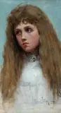 Portrait of a young lady Signed Oscar Wilson by Oscar Wilson, Oil on panel, sold Mar 2025