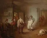 A merry dance Signed Jos Danhauser/1844 by Josef Danhauser, Oil on panel, sold Mar 2025