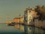 A gondola on a Venetian canal Signed Bouvard by Antoine Bouvard, Oil on canvas, sold Mar 2025