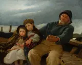 Heading Home Signed AEEmslie by Alfred Edward Emslie, Oil on canvas, sold Mar 2025