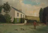 A pack of hounds outside a country house Signed W Marsden by William Marsden, Oil on canvas, sold Mar 2025