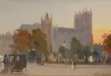 Parliament Square by George Hyde Pownall, Oil on board, sold Mar 2025
