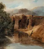 Powick Bridge by François Louis Thomas Francia, Watercolour with scratching out, sold Mar 2025