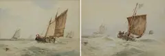 In the North Sea by Thomas Bush Hardy, pencil and watercolour, sold Mar 2025