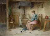 Lost in Thought Signed and dated W by William Harris Weatherhead, Watercolour heightened with white, sold Mar 2025