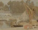 On the Medway Signed Albert Goodwin by Albert Goodwin, Pencil and watercolour with scratching out, offered Mar 2025
