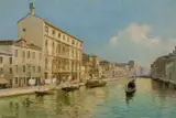 View of the Cannaregio Canal with Palazzo Surian Bellotto by Alberto Prosdocimi, Watercolour, sold Mar 2025