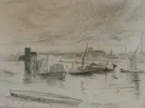 Battersea Dawn by James Abbott McNeill Whistler, Etching and drypoint, sold Mar 2025