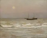 Moonrise by the Sea Signed and dated Leonard/C/Taylor/98 by Leonard Campbell Taylor, Oil on panel, sold Dec 2024