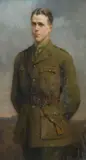 Portrait of Lieutenant Gerald Bevis Lockhart of The Loyal North by Ruth Garnett, Oil on canvas, sold Dec 2024