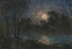 Moonrise Signed CRW Nevinson by Christopher Richard Wynne Nevinson, Oil on canvas, sold Dec 2024