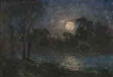Moonrise Signed CRW Nevinson by Christopher Richard Wynne Nevinson, Oil on canvas, sold Dec 2024