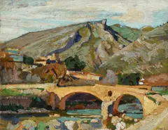 A Roman bridge by John Anthony Park, Oil on board, sold Dec 2024