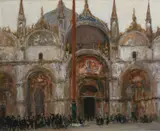 St Mark's Basilica by Alexander Jamieson, Oil on board, sold Dec 2024