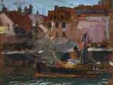 Tug Boat off Dieppe Oil by Alexander Jamieson, Oil on board, sold Dec 2024