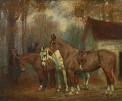 Horses in Hyde Park Traces of a signature and dated 1918 by Frederick Whiting, 1918, Oil on canvas, offered Dec 2024