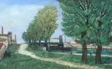 Canal d'Aubervilliers Signed quizet by Alphonse Quizet, Oil on board, sold Dec 2024