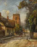 Street Scene Signed H Royl* by Herbert F. Royle, Oil on canvas, offered Dec 2024