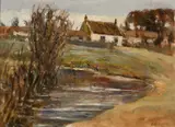 The village pond Signed JW Booth by James William Booth, Oil on board, offered Dec 2024