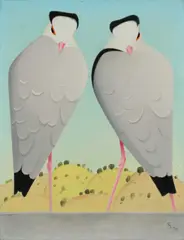 Egyptian Plovers Signed with monogram and dated 39 by Simon Bussy, Oil on canvas, sold Dec 2024