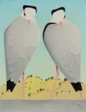 Egyptian Plovers Signed with monogram and dated 39 by Simon Bussy, Oil on canvas, sold Dec 2024