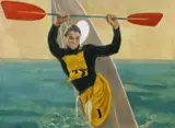 The kayaker Signed Beaton by Cecil Beaton, Oil on canvas, offered Dec 2024