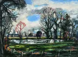 Winter landscape by Rowland Suddaby, Oil on canvas, sold Dec 2024