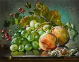 Still life with grapes by Cecil Kennedy, Oil on canvas, sold Dec 2024