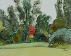 Meadow by Gordon Bryce, Oil on canvasboard, offered Dec 2024