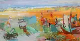 Beach Scene Signed and dated Clifford Fishwick 89 by Clifford Fishwick, Oil on board, sold Dec 2024