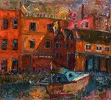Water Shed Signed with initials BT by Barrington Tabb, Oil on board, sold Dec 2024