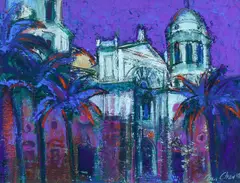 Cathedral at Night by Ann Oram, Oil on canvas, sold Dec 2024