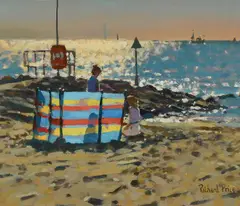 Starting the Holiday Signed Richard Price by Richard Price, Oil on canvasboard, sold Dec 2024