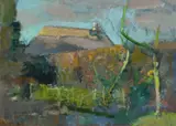 Thatched Cottage by Frederick Cuming, Oil on board, sold Dec 2024