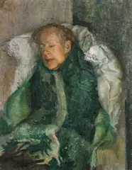 s mother With artist by Patrick George, Oil on canvas, sold Dec 2024