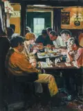 The Local Signed BUTLER by George Anthony Butler, Oil on canvas, sold Dec 2024