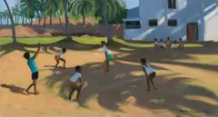 Cricket at Don Paula by Andrew Macara, Oil on canvas, sold Dec 2024