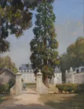 Château de Saint Ouen les Vignes Signed C by Chris Riisager, Oil on board, sold Dec 2024
