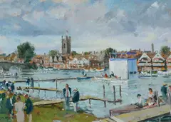 At Henley I Signed and dated John Alford '09 by John Alford, Oil on board, sold Dec 2024