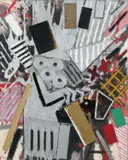 Abstract Signed and dated Copnall 83 by John Copnall, Mixed media and collage on canvas, sold Dec 2024