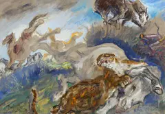 Der Panther Signed by Max Slevogt, Gouache, sold Dec 2024
