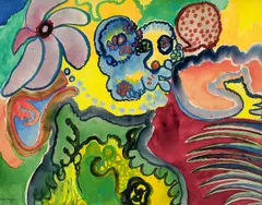 Abstract Signed and dated G W Pailthorpe/8 by Grace Pailthorpe, Watercolour and bodycolour, sold Dec 2024