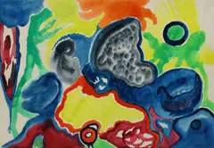 Abstract Signed and dated GWPailthorpe/24 by Grace Pailthorpe, Watercolour and bodycolour, offered Dec 2024