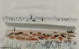 Cut Reed Bed Muchelney Signed John Piper by John Piper Ch, Watercolour and bodycolour, sold Dec 2024