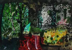 Water Splash by John Piper Ch, Ink, watercolour and gouache, sold Dec 2024