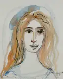Lucie Signed Lydia Corbett by Lydia Corbett, Pen and black ink, and watercolour, sold Dec 2024