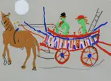 Horse and Cart Signed with initials and dated R by Roger Hilton, Gouache, sold Dec 2024