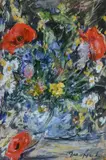 Still life with poppies and other flowers Signed and dated by Joseph Oppenheimer, Gouache, sold Dec 2024
