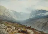 Highland Landscape Pencil and by Vincent R. Balfour-Browne, Pencil and watercolour heightened with body colour, sold Dec 2024